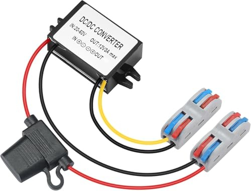 YABOANG DC/DC Convertitore buck da 20V a 60V a 12V,CC/CC convertitore di tensione da 20V a 60V a 12V3A 36W MAX Trasformatore di potenza per automotive, luci LED, camion, strumenti, ecc.