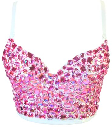 Damen Pailletten Korsett Bustier BH Dessous Crop Top Corsage Schlanke Weste