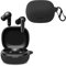 KZIOACSH Silicone Case for Anker soundcore P20i, Ultra Slim Anti-Scratch Anti-Lost Protective Earbuds Case Lightweight Washable Sumdge-Proof Earphone Skin Cover with Carabiner, Black