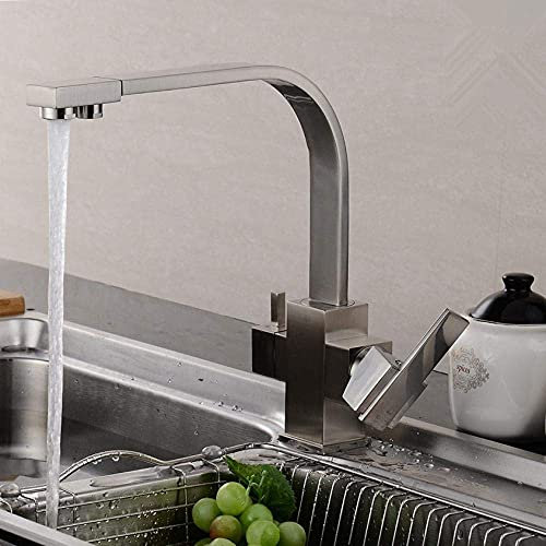 Quartz Oat Color Paint Faucet All Copper Rotary hot and Cold Kitchen Sink Three Inlet Water Purifier Faucet-See_Chart Made in China