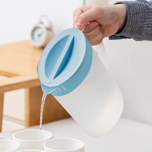 Kaltwasserkessel, Plastikflasche FüR Kaltes Wasser, KüHlschrank, Kaltwasserkessel, Durchsichtige Plastikflaschen, Tee, HeißEs Und Kaltes Wasser, Plastikwasserflaschen, GeträNkeflasche (Blau)