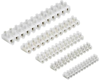 Regleta de conexión 16mm, fabricada en PBT, ideal para distribuir corriente de manera segura y eficiente en instalaciones eléctricas.