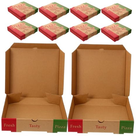 Amosfun 10stücke Faltbare Pizza-boxen Aus Dickem Papier Für Sicheren Transport Und Lagerung Robuste Verpackung Für Takeaway Und Lieferung