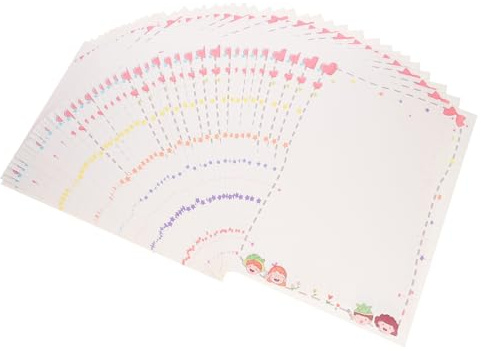 KICHOUSE 50hojas Papelería Vintage Retro Para Carta De Papel De Escritura Para Cartas De Notas y Poesía Estilo Antiguo Para Manualidades y