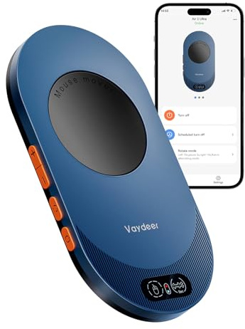 VAYDEER Air 3 Ultra Mouse Jiggler – App & Button Control, Ultra-Slim with LED Display, Silent, Driver-Free, 100% Undetectable, Compatible with Windows & Mac