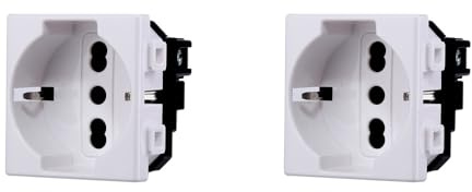 Presa schuko 2P+T 10/16A 230V compatibile Bticino Matix di colore bianco