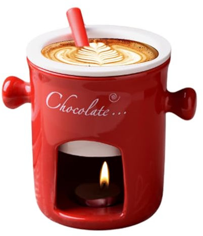 Schokofonduetopf - Keramik Fonduetasse für Schokolade und Käse, Hochtemperaturbeständig | Kleine Fondue-Caquelons für Picknicks, Snacks, Strände und Strandpartys, Partys