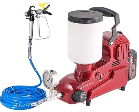 Lakenbroade Pulvérisateur de Peinture sans air Haute Pression 3000 W, pulvérisateur d'émulsion de Peinture sans air, pulvérisateur sans air pour peintures au Latex à Base d'eau avec Tuyau,Red