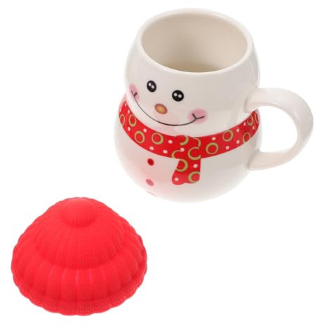 HONMEET 1satz Form Kaffeetasse Keramik Mit Deckel Cartoon Weihnachtsbecher Für Heiße Und Getränke Perfektes Accessoire Für Ihre Weihnachtsfeier