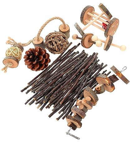 POPETPOP Spielzeug-Set Aus Holz Kauspielzeug Für Haustiere Für Hamster Chinchilla Zubehör