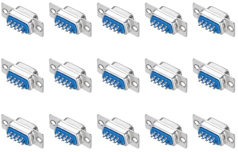 QUARKZMAN Conectores De Soldadura DB9, Conectores De Soldadura DB25 Zócalo Hembra De 9 Pines 2 Filas Terminal De Puerto Serial Hembra Para Equipos Mecánicos Computadoras CNC Paquete De 15
