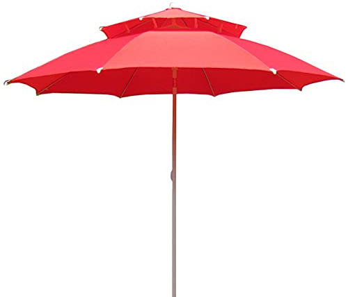 WDWDW Parasol de Jardin Rond - 8 Baleines, Parasol d'extérieur de 2,4 m pour terrasse, marché, Plage, Parasol à Double Toit avec aération