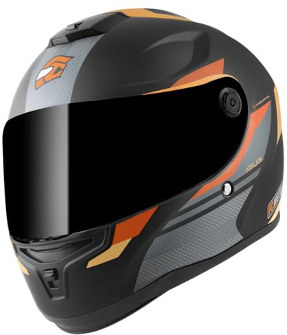 FC-Moto FF114B Zeron Helm, schwarz matt/orange, XL