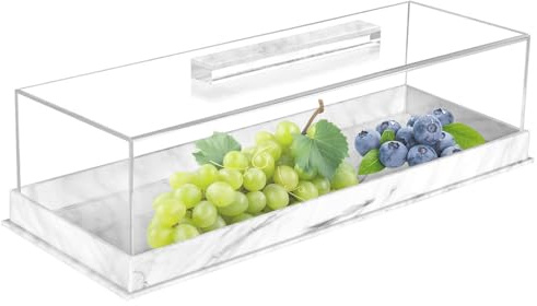 Chaies Cuenco para tartas con tapa, bandeja para servir acrílico, bandeja para galletas acrílicas, soporte para postres, soporte para tartas para reuniones familiares, cumpleaños, bodas