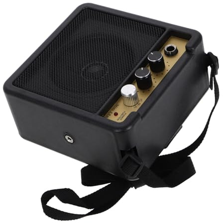 NUOBESTY Amplificatoretegrati Connettività Sonori e Plastico Versatile Piccolo 5w Effetti Metallo senza Batteria per Chitarra Elettrica per Esercizi e Concerti
