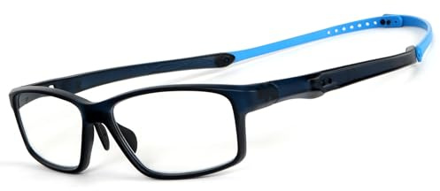 kollyseek Occhiali da lettura Uomo e Donne Gambe in Stile Collo Regolabili | Design delle fasce sportive, Si può appendere direttamente al collo, antiscivolo per lettura Unisex, Blu, +1,50