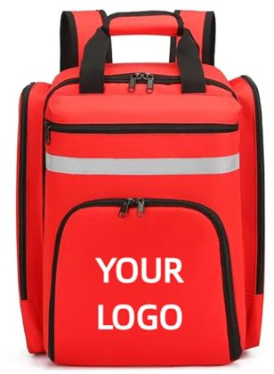 Wasserdichter Notfallrucksack mit Aufgedrucktem Logo Medizinischer Notfallrucksack Rettungstasche Nach Maß Red,15 inches