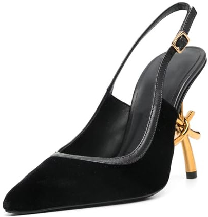Talons Hauts High Heels Escarpins Fermés Bout Pointu Bride Cheville Femme Chaussures Mariée Enfiler Talon Aiguille Bride Arrière 11cm-Black||43