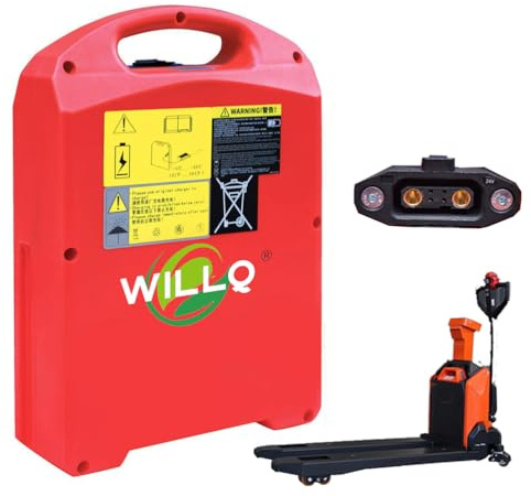 WILLQ Batterie Lithium-ION Lifepo4 pour transpalette électrique 48 V/24 V, 15/20/30/40 Ah, pour Chariot élévateur, Accessoire de Rechange CBD18/20J-LI3,24v20ah