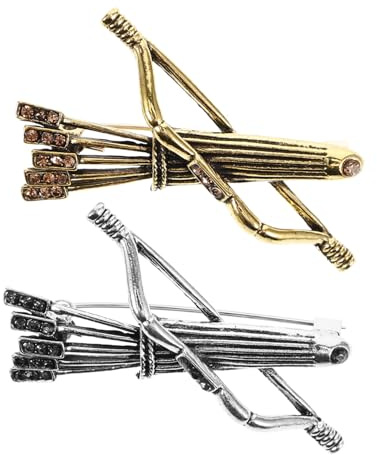 Broches Vintage Homme 2 Pièces en Alliage de Zinc, Élégantes | Pin Arc Flèche pour Vêtements, Petite Broche Décorative, Usage Quotidien et Mariage, Style Délicat