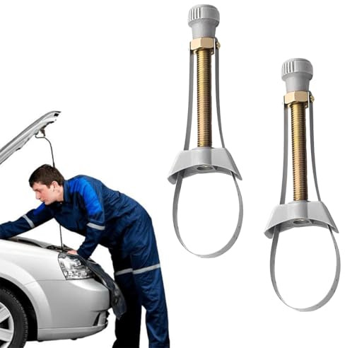 DIFLAX 2 Piezas Llave para filtro de aceite con correa ajustable (65 mm - 105 mm), banda de acero de aluminio resistente, herramienta universal de extracción de filtro para automóviles y camiones