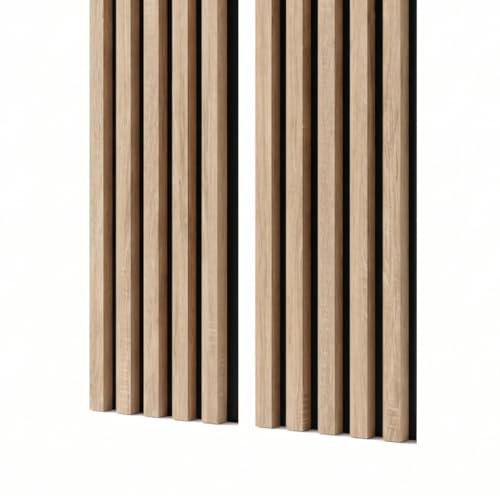 MEBANO. Akustikpaneele auf Filz 1,272 m² 240x53 cm (2 Stück 240 cm x 26,5 cm) Wandverkleidung Farbe Eiche Sonoma Wandpaneele Home Decoration Lamellenwand Innenwanddekoration