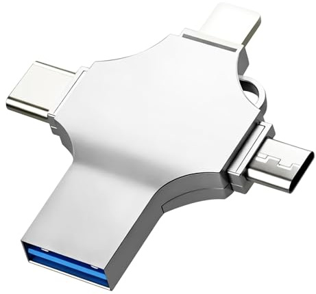Lizoak 64GB USB Stick für iPhone, 4-in-1 Flash-Laufwerk für Handy, mit iOS/Android/PC-Schnittstellen, Externer Speicher für Fotos, Videos