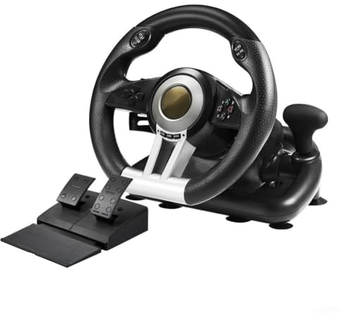 Un volante da corsa per PC per PS4 per interruttore per Xbox con pedale che fornisce un controllo preciso e un gameplay coinvolgente per gli appassionati di corse (nero)