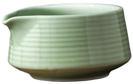 Joygoodta Matcha skål, matchaskål, 500 ml japansk keramisk kopp med hällpip, elegant slät tekopp för hem, te och restaurang, grön