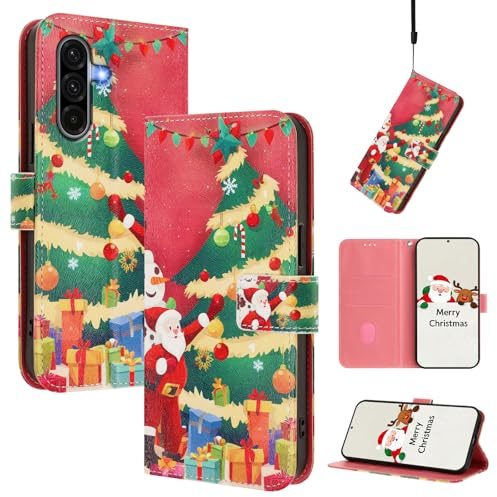 BEENTRYS Cuero Funda para Motorola Moto E20 / E30 / E40 Funda,Motivo Muñeco Nieve Tipo Billetera Cartera Cubierta Ranura para Tarjeta Soporte Magnético PU Antigolpes Carcasa-SDS