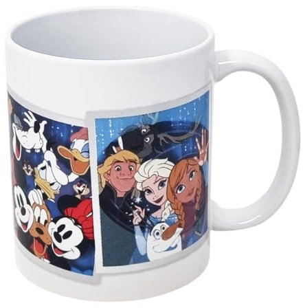 Disney Taza de cerámica con personajes del Rey León del Rey León de Mickey Mouse de Minnie Mouse Donald Duck Mug de cerámica para desayuno merienda 325 ml