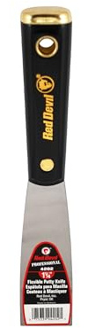Red Devil 4202 1.25-Inch Flex Putty Knife with High-Carbon Precision-Ground Steel Blade, Rust-Resistant Lacquer Finish, Solvent-Resistant Nylon Handle, and Nail Setting Head
