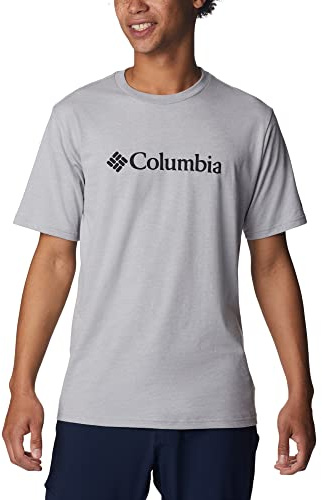 Columbia CSC Basic Logo Short Sleeve, Maglietta A Manica Corta Uomo, Columbia Grey Heather, L