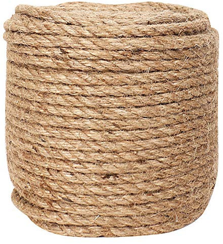 164 pies 55 Yardas Cordones de Cuerda Natural - Hecho a Mano Adecuado para Manualidades Cordón de Embalaje Duradero para Aplicaciones de jardinería - 5 mm de diámetro