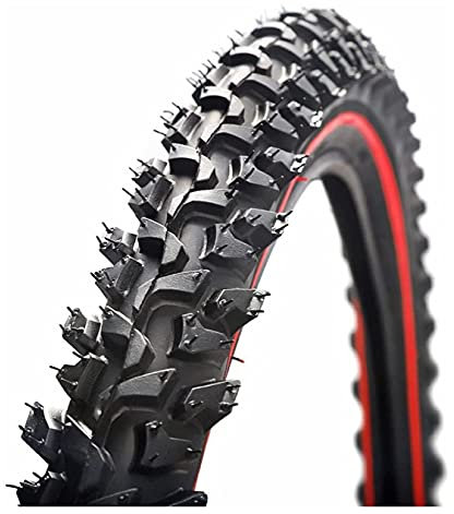 LXRZLS. Fahrradreifen 26 2.125 Mountainbike 26 Zoll 24 Zoll 1,95 Draht Wulstreifen Mountainbikereifen Große Lauffläche starker Griff (Farbe: 24x1.95 rot)