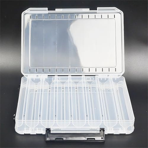 Angelbox, Tackle Box Angeln, Köderbox Tackle Box Hardbait, 26.5x18.5x4,5cm Angelbox für Wobbler & Blinker, Angelkasten für Kunstköder, Köderbox für Barschwobbler