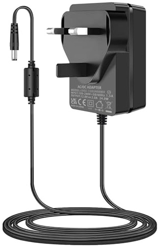 12V 2A DC Power Supply Cord, for Sony Blu-Ray Disc DVD Players BDP Series BDP-BX370 BDP-S1700, for Makita DMR109 Dab Job Site Radio Power Cable.