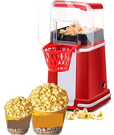 UQACHG Machine à Pop-Corn, Mini Machine à Pop-Corn électrique Domestique sans Huile, Machine à Pop-Corn à Air Chaud, Regarder Un Film