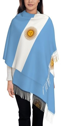 JIPOFD Argentine Flag 77.6*28.3Oversized Women'S Traditional Scarf Wraptassel Fringes Poncho Shawl Printing Shawl