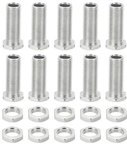 PATIKIL Kit Bulloni Esagonali M10x30mm e Dadi, 10 Set Viti Cave a Filettatura Fine Assortimento Bullone Testa Esagonale Attraverso Foro Fissaggio Lampadario Fasteners