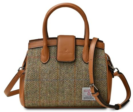Islander Harris Tweed Mini Tiree Tote, Chestnut Herringbone