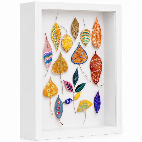 3D Bilderrahmen Zum Befüllen, 30 x 40 cm Bilderrahmen Tief Hölzern Bis 3cm, Tiefer Bilderrahmen Zum Befüllen für Objekte Blumen Hochzeitsgeschenk oder Erinnerungsstücke Weiß