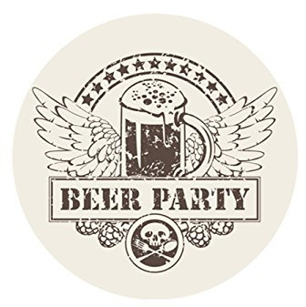 Blechschild 50,00 cm x 50,00 cm Beer Party | Deko Wand Aluminium 3 mm | 50 x 50 cm