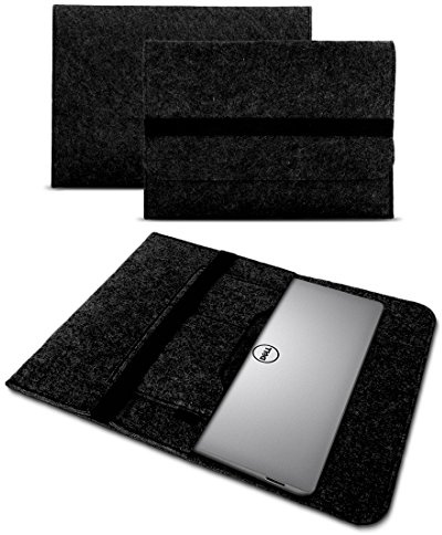 Tasche Sleeve Hülle kompatibel für Dell Latitude 5285/5290 / 7285 Netbook Case aus Filz in Grau mit praktischen Innentaschen