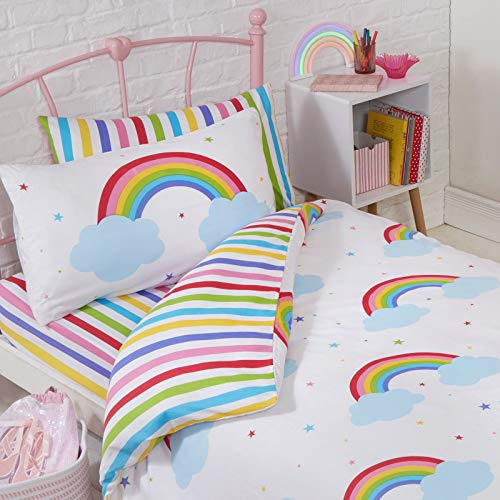 Regenbogen Himmel Junior Kleinkind Bettbezug und Kissenbezug Set