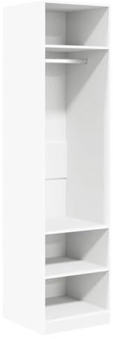 vidaXL Armario Contrachapada Mobiliario Armario Ropero Hogar Solución Almacenamiento Organización Ropa Accesorios Elegante Duradero Blanco 50x50x200cm