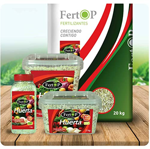 FertOP® - Abono Huerta, Fertilizante Granulado de Liberación Lenta, 3 Meses. (Envase 1Kg)