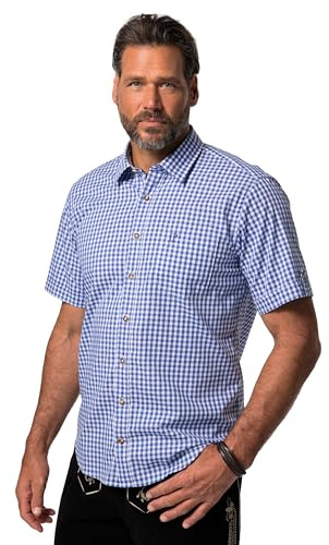 JP 1880 Herren große Größen Übergrößen Menswear L-8XL Hemd, Tracht, Halbarm, Kent Kragen, Modern Fit helles blau 4XL 723283720-4XL