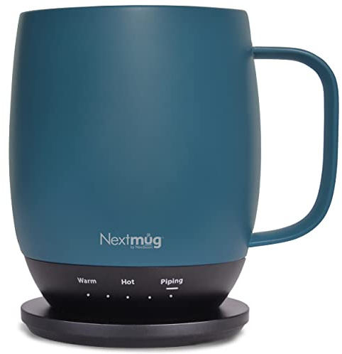 Nextmug - Temperature-Controlled, Self-Heating Coffee Mug (Slate Blue - 14 oz.)