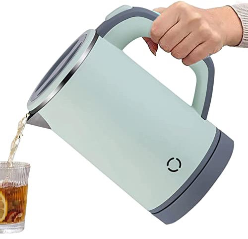 EdirFtra 0.8L stainless steel water boiler | double wall electric kettle | automatic shutdown and dry burning protection, portable electric kettle,Green